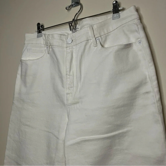 NWOT GOOD AMERICAN Good Waist Wide Leg Palazzo Pant White Jeans - Picture 4 of 16